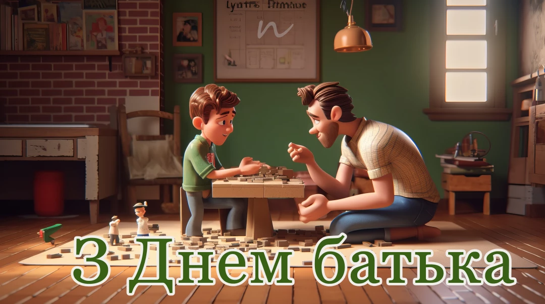 Поздравления С Днем отца 👨‍🍼 открытки на украинском языке, открытка 6