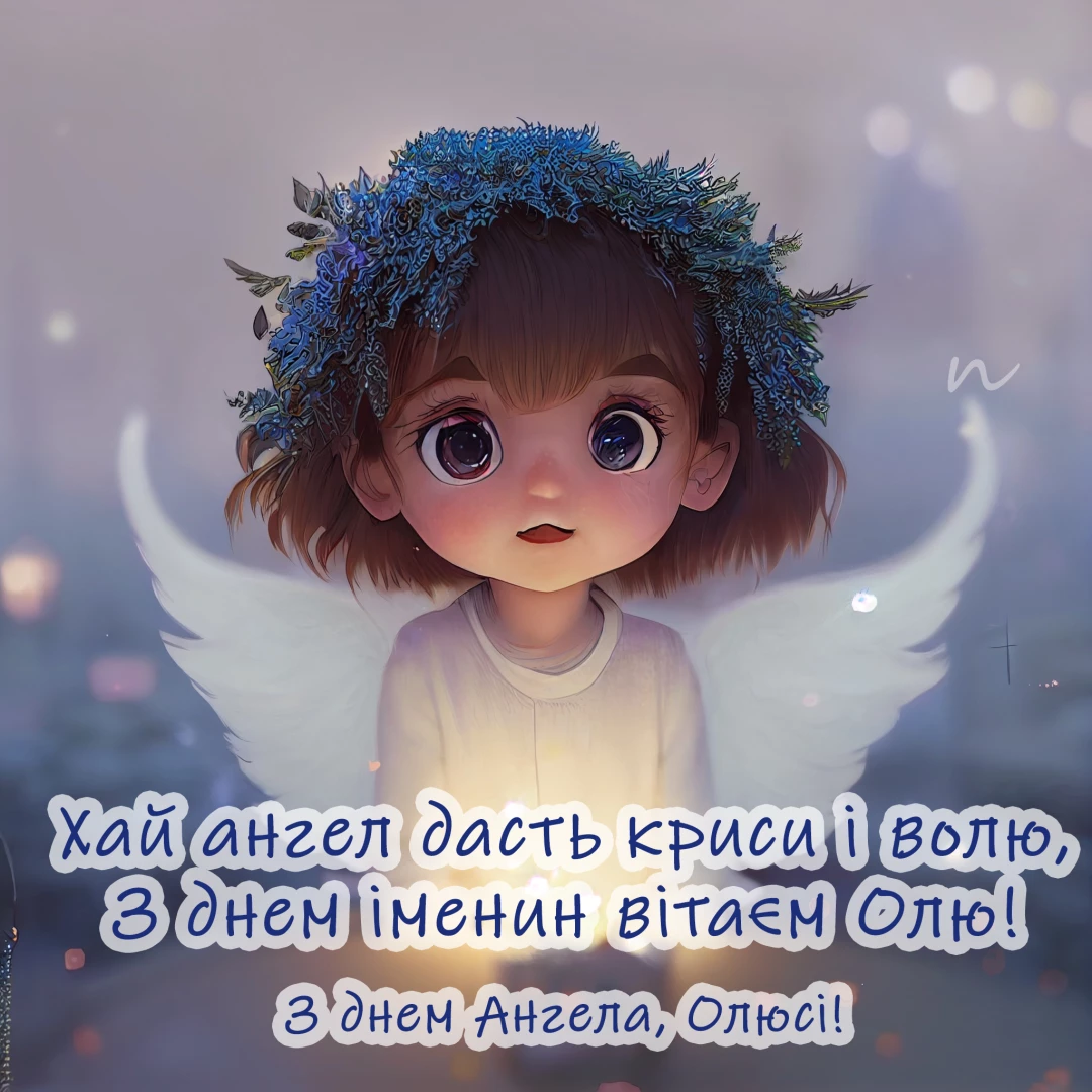 Поздравления с Днем ангела Ольги  3/9 на украинском языке, открытка 29