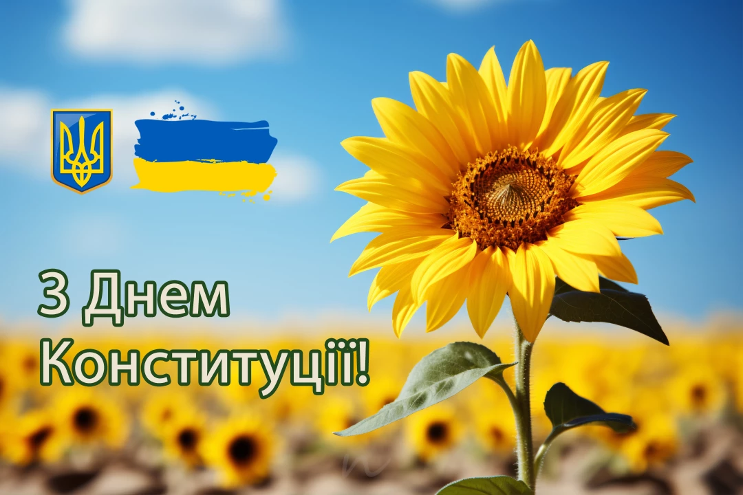 Поздравления с Днем Кконституции Украины 📖 3/9 на украинском языке, открытка 27