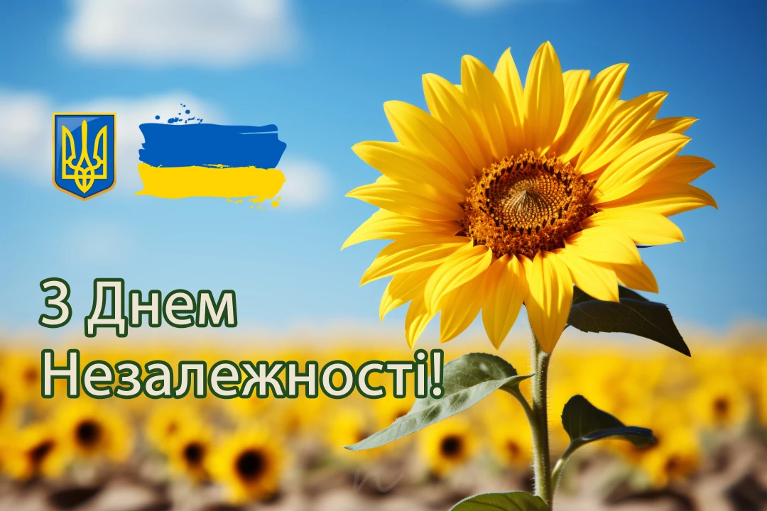 Поздравления с Днем независимости Украины 💛🩵 открытки 2/3 на украинском языке, открытка 16