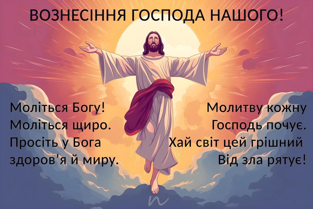 Поздравления с Вознесением Господним ? открытки на украинском языке, открытка 6